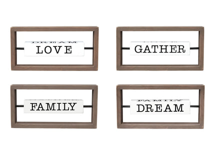 Rotating Wood Sign - Love Family Dream Home Decor