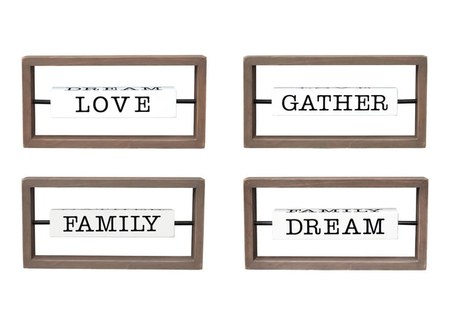 Rotating Wood Sign - Love Family Dream Home Decor