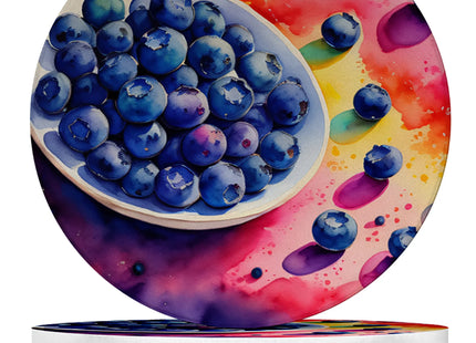 Fruit Design Sandstone Coasters Set of 4 – Absorbent Drink Coasters for Home