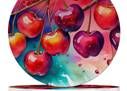 Fruit Design Sandstone Coasters Set of 4 – Absorbent Drink Coasters for Home