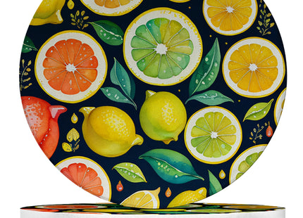 Fruit Design Sandstone Coasters Set of 4 – Absorbent Drink Coasters for Home