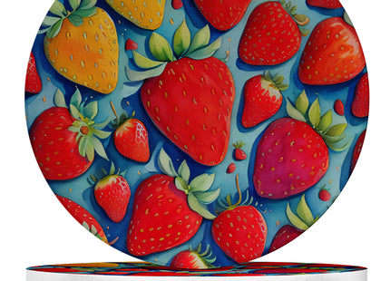 Fruit Design Sandstone Coasters Set of 4 – Absorbent Drink Coasters for Home