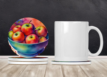 Fruit Design Sandstone Coasters Set of 4 – Absorbent Drink Coasters for Home