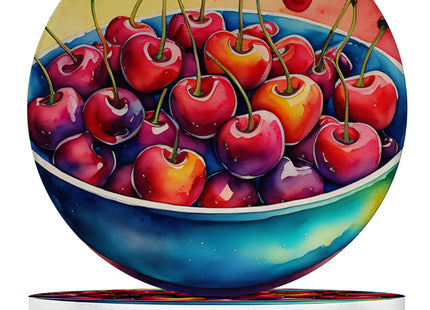 Fruit Design Sandstone Coasters Set of 4 – Absorbent Drink Coasters for Home