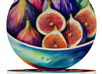 Fruit Design Sandstone Coasters Set of 4 – Absorbent Drink Coasters for Home