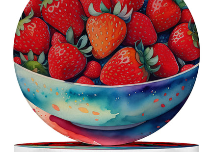 Fruit Design Sandstone Coasters Set of 4 – Absorbent Drink Coasters for Home