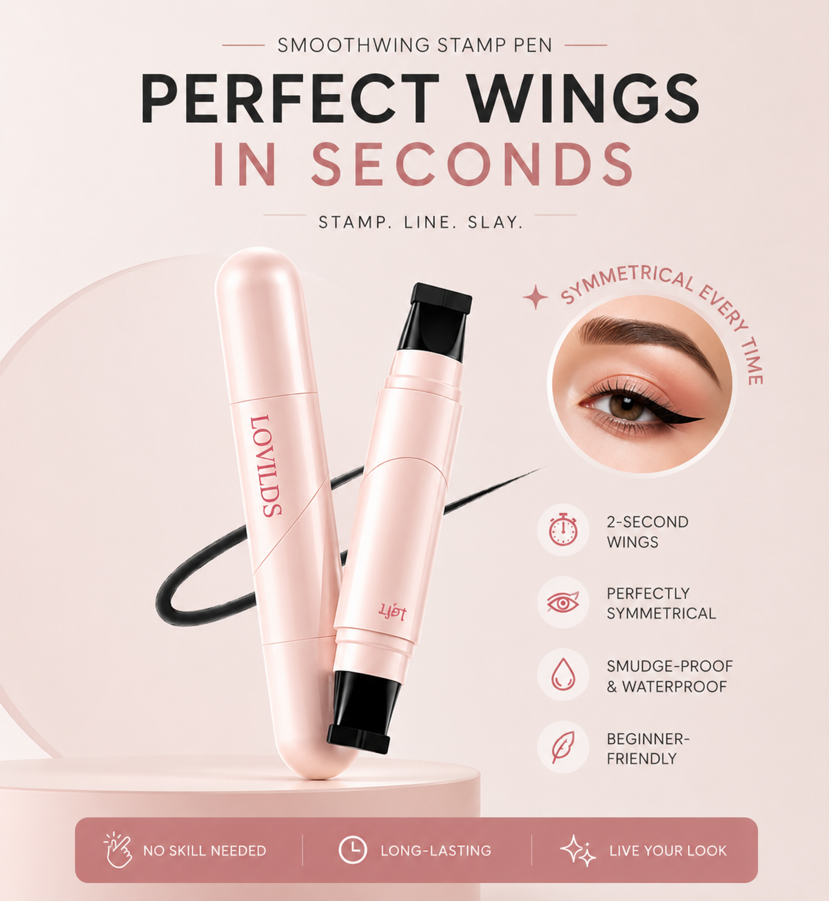 Lunaria Beauty™ 2-in-1 Wing Stamp Eyeliner