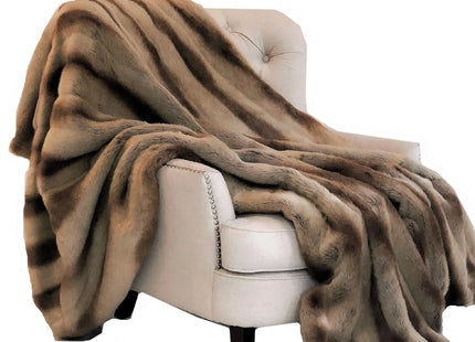 Sheared Faux Chinchilla Throw Blanket - Luxury Soft Plush