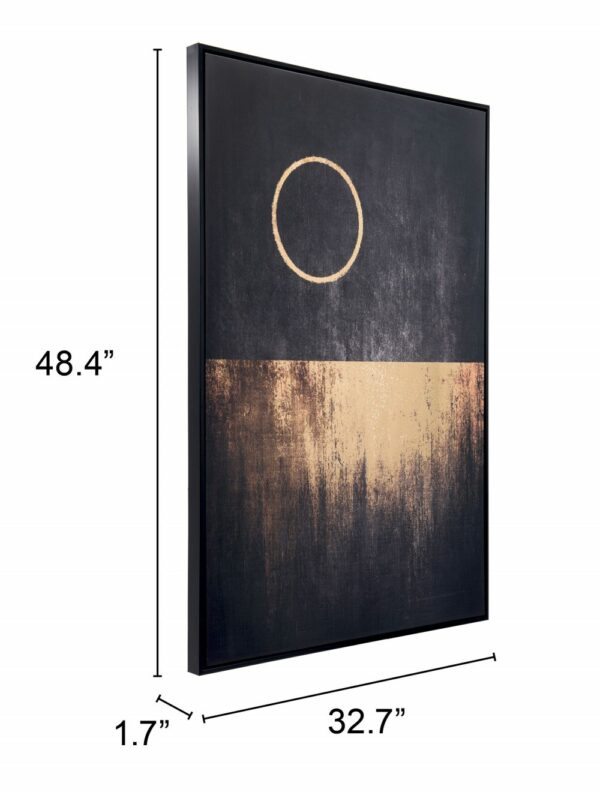 Modern Black and Gold Moon Canvas Wall Art