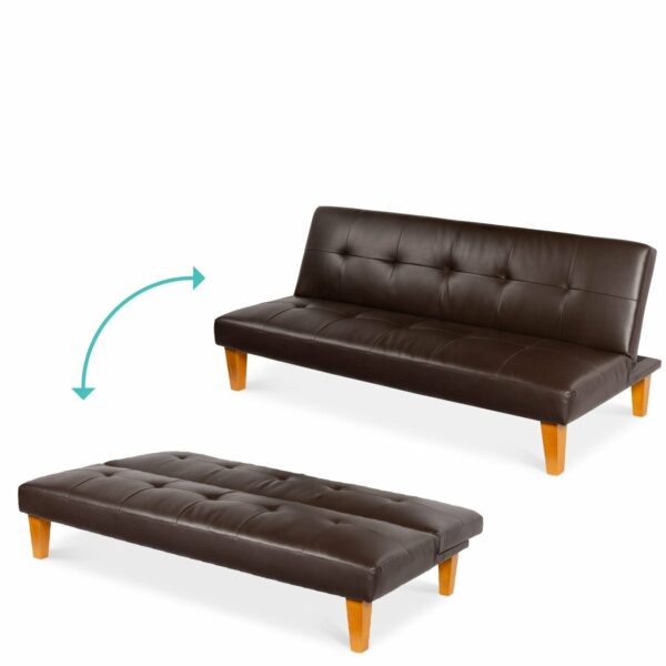 Convertible Leather Lounge Sofa.