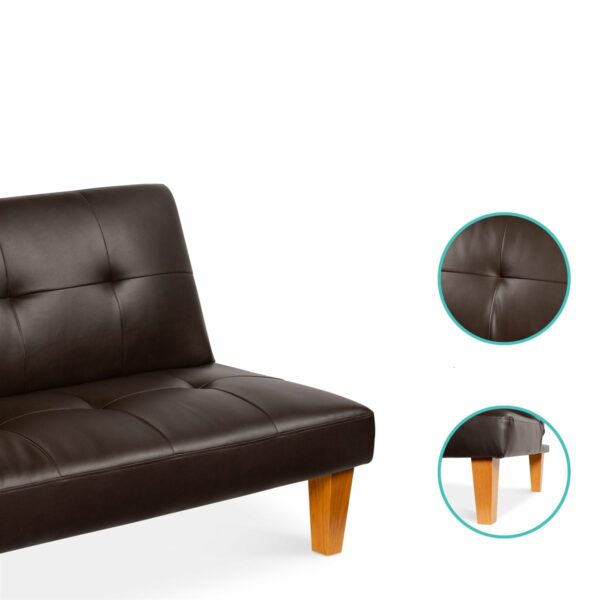 Convertible Leather Lounge Sofa.