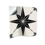 6" x 6" Black and White Mono Cross Peel and Stick Tiles