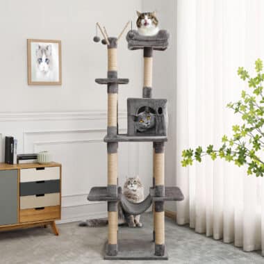 Cat Tower with Large Tunnel for Indoor Cats