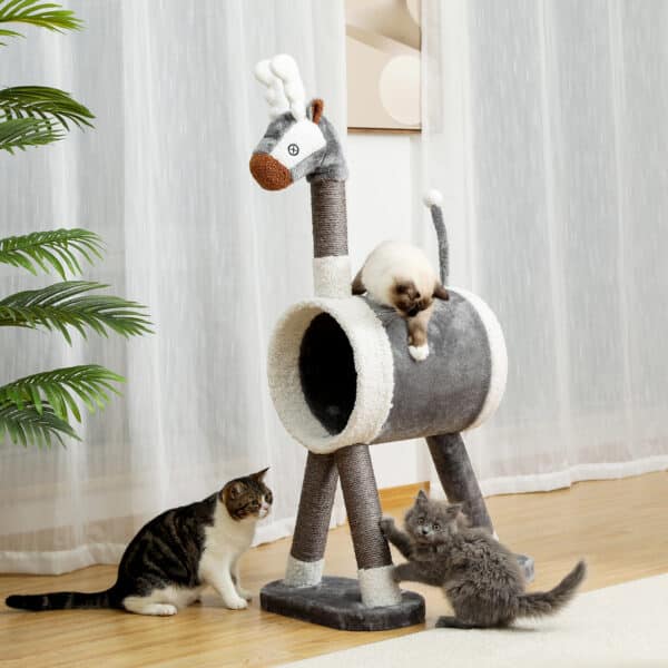 Cat Tower with Large Tunnel for Indoor Cats