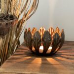 Decorative Drum Art Bowl Mango Leaf