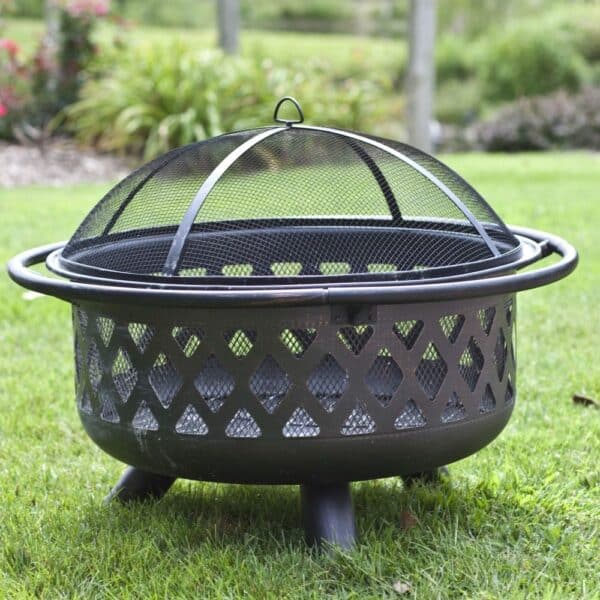Bronze Fire Pit With Grill Grate Spark.