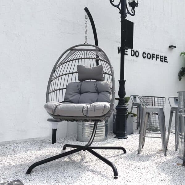 Indoor Outdoor Swing Egg Chair with Stand.