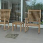Outdoor Three Set With Square Side Table.
