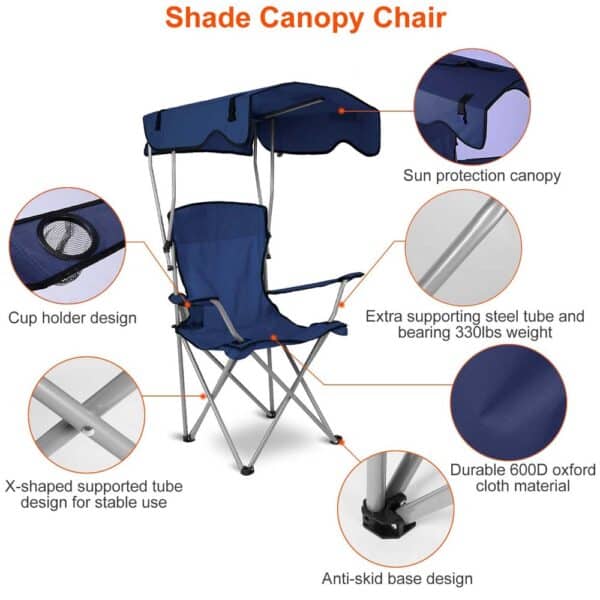 Foldable Beach Canopy Sun Protection Chair