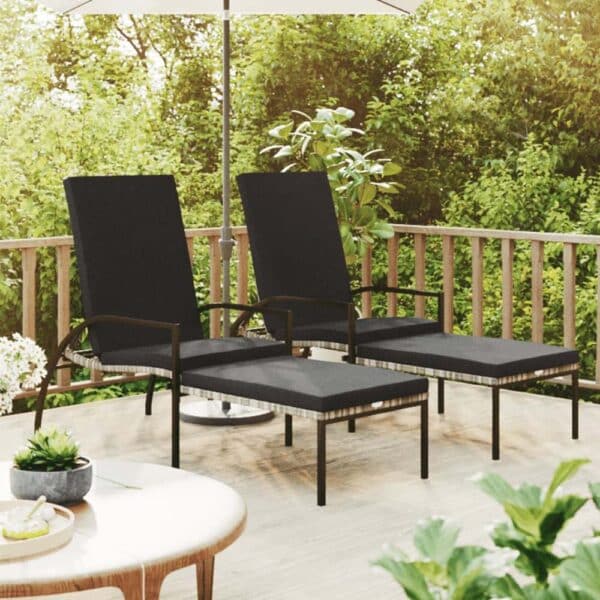 Outdoor Sun Loungers with Footrest.