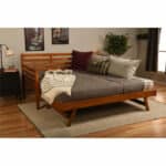 Solid Wood Day Bed Frame With Pull Out Pop Up.