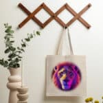 Art Lion Small Tote Bag - Animal Print Shopping Bag - Colorful Art Tote Bag