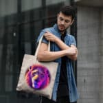 Art Lion Small Tote Bag - Animal Print Shopping Bag - Colorful Art Tote Bag