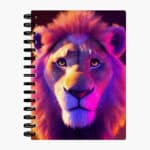 Art Lion Spiral Notebook - Animal Print Notebook - Colorful Art Notebook