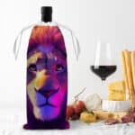 Art Lion Wine Tote Bag - Animal Print Wine Tote Bag - Colorful Art Wine Tote Bag