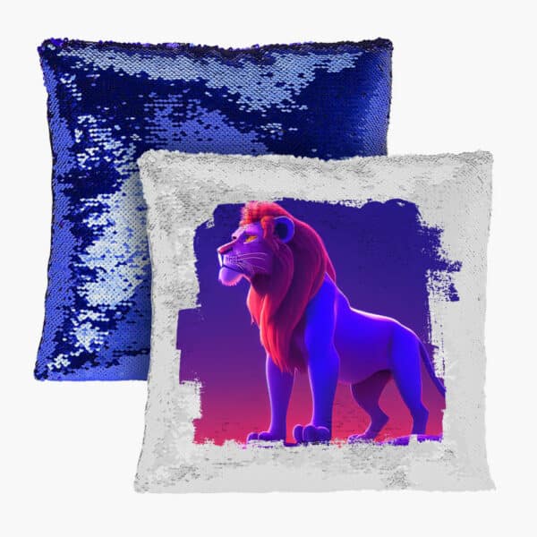 Cool Lion Art Design Sequin Pillow Case - Lion Pillow Case - Art Pillowcase