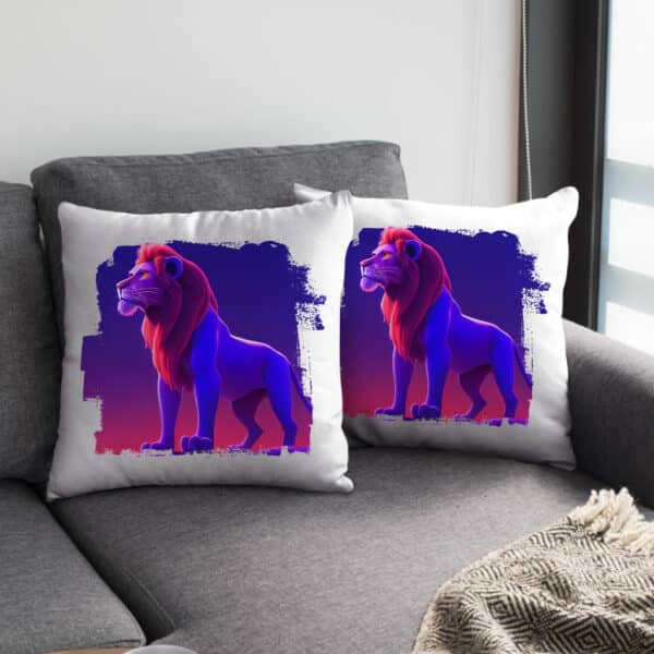 Cool Lion Art Design Square Pillow Cases - Lion Pillow Covers - Art Pillowcase
