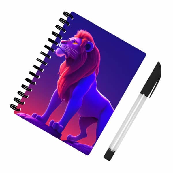 Cool Lion Art Design Spiral Notebook - Lion Notebook - Art Notebook
