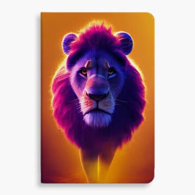 Cool Lion Art Print Journal - Lion Print Notebook - Colorful Art Journal