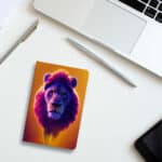 Cool Lion Art Print Journal - Lion Print Notebook - Colorful Art Journal