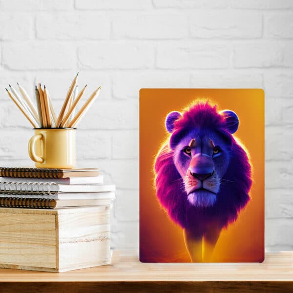Cool Lion Art Print Metal Photo Prints - Lion Print Decor Picture - Colorful Art Decor Picture