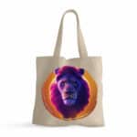 Cool Lion Art Print Small Tote Bag - Lion Print Shopping Bag - Colorful Art Tote Bag