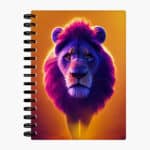 Cool Lion Art Print Spiral Notebook - Lion Print Notebook - Colorful Art Notebook