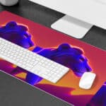 Cool Lion Face Art Desk Mat - Lion Art Design Desk Pad - Safari Art Laptop Desk Mat