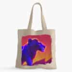 Cool Lion Face Art Small Tote Bag - Lion Art Design Shopping Bag - Safari Art Tote Bag