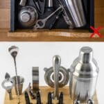 Mix and Serve in Style: Stainless Steel Cocktail Shaker Set with Stand