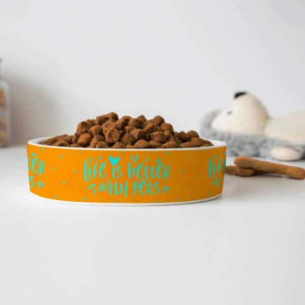 Life Is Better With Pets Pet Bowl - Kawaii Dog Bowl - Printed Pet Food Bowl