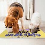 Cute but Unstable Pet Food Mat - Funny Design Anti-Slip Pet Bowl Mat - Graphic Pet Feeding Mat