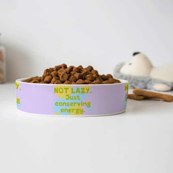 I Am Not Lazy Pet Bowl - Quote Dog Bowl - Themed Pet Food Bowl