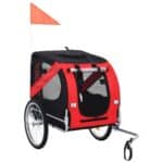 RoverRide Pet Bike Trailer - Red and Black: Safe & Stylish Dog Transport Solution