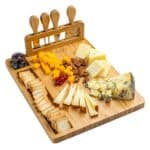 Bamboo Bliss: Exquisite Cheese Board and Knife Set for Elegant Wood Serving