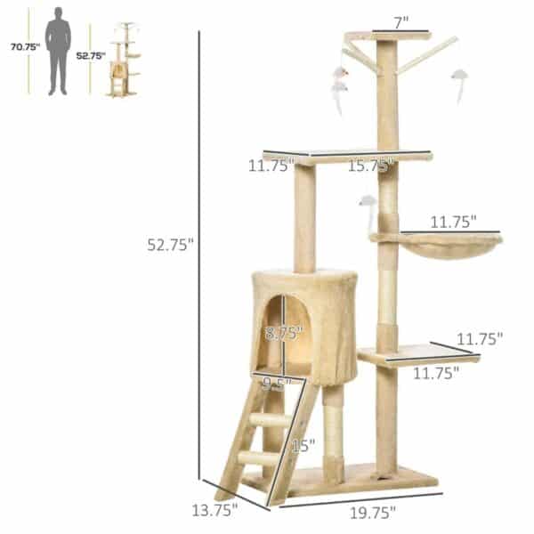 Living Room Pet Play Condo Scratching Posts Ladder For Cat Play Tree