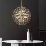 Elegant Art Deco-Inspired Crystal Branch Chandelier for Dining Room