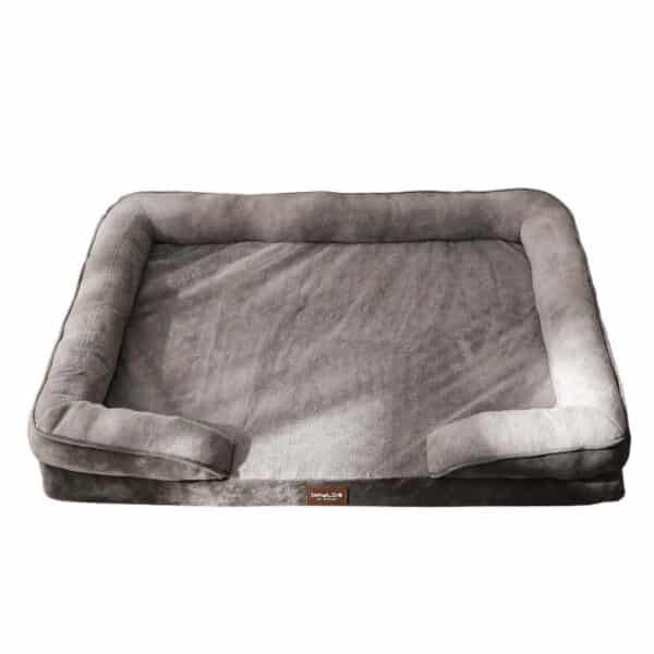 Luxurious Bolster Dog Bed with Memory Foam Comfort - Stylish Dog Couch Sofa with Removable Washable Cover for Ultimate Pet Relaxation