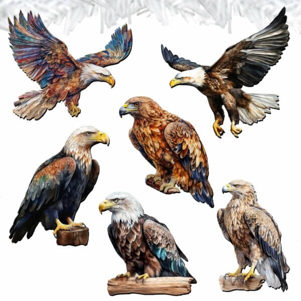 Elevate Your Holiday Decor with Eagle's Flight Decorative Wooden Clip-on Ornaments - Handcrafted Elegance for Festive Charm
