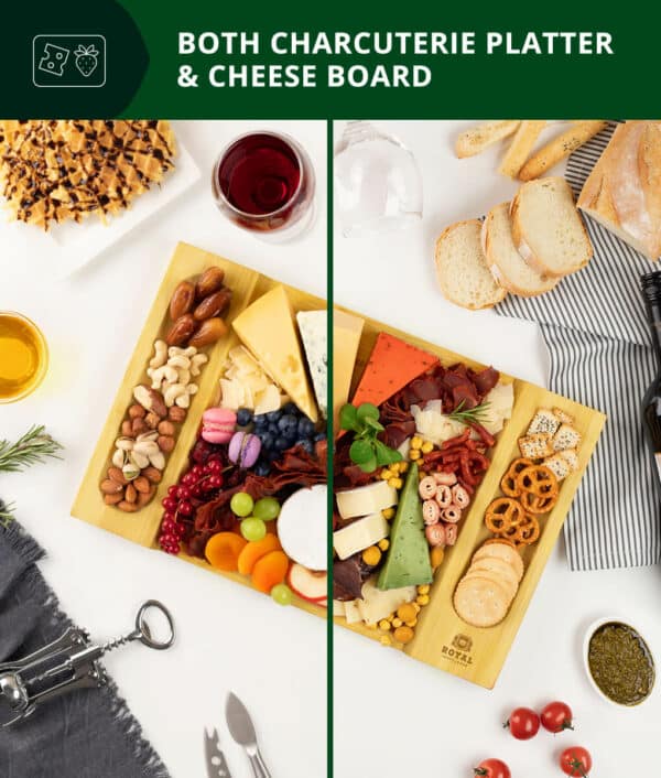 Bamboo Bliss: Premium Eco-Friendly Cheese Board for Stylish Entertaining - Sustainable, Sleek, and Perfect for Charcuterie Enthusiasts.